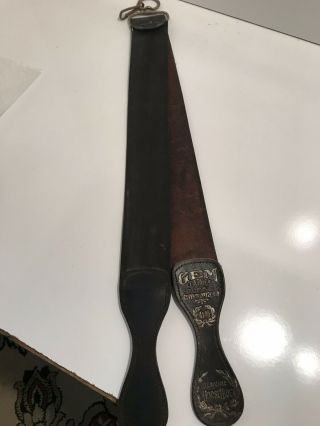 Vintage Antique Gem Horse Hide Leather Knife Sharpening Strop - 4145