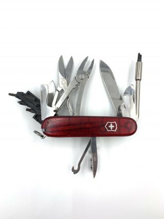 Victorinox Cybertool M 34 Swiss Army Pocketknife Red Handles Tsa Knife Needs Tlc