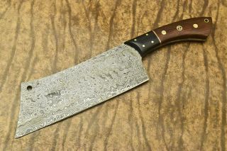 CUTLERY SALVATION CUSTOM HANDMADE DAMASCUS FULL TANG CHOPPER KNIFE 2
