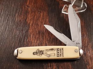 Elvis Presley Knife Made In Usa Novelty 2 Blade Vintage Folding Pocket
