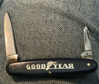 Vintage J A Henckels Pocket Knife 2 Blades Good Year Tires Advertising Rare