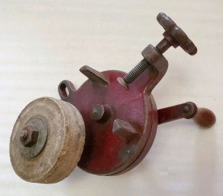 Vintage Lakeside Workbench Hand Crank Grinder Wheel Bench Sharpener