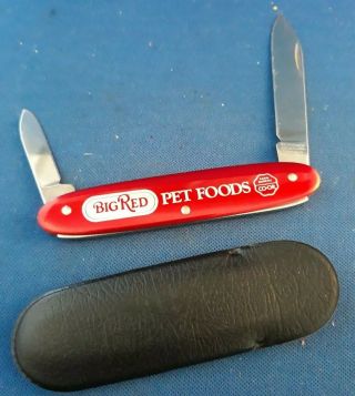Victorinox Pocketknife Swiss 2 Blade Advertise Big Red Pet Food Farm Bureau Coop
