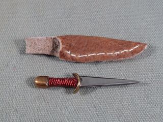 Miniature Fixed Blade Knife,  Custom Made Ed Spragg,  Wire Wrap Handle,  With Sheath