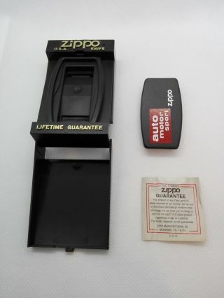 Zippo Folding Pocket Knife Money Clip With Case Box - Advertising Auto Moto Sport