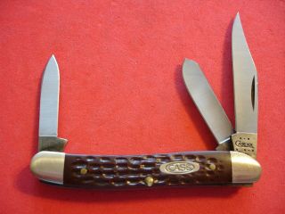 Ntsa Case Xx Usa 3 1/4 " Closed 3 Blade Stockman Pocket Knife 63087 Ss 2003