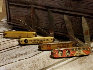 4 Vintange 1935 - 77 Usa Novelty Knife Co Souvenir Knifes - Look At Pictures -