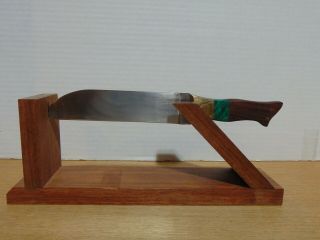 Handmade Sheepsfoot Plain Edge Ats 34 Steel Blade Knife Full Tang Wood Holder