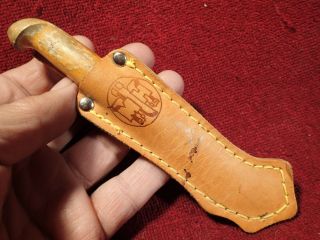 Signed Blade Vintage Handmade Puukko Knife W Leather Sheath Finland Finnish