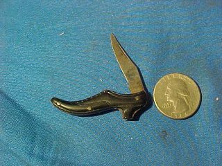 Early 20th Black Womans Shoe Small Single Blade Folding Pocket Knife Germany