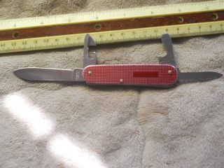 Victorinox Cadet 84mm Swiss Army Knife In Red Alox - Blank Panel