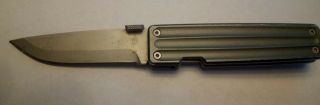 Gerber Pocket Square Knife 3 " Stainless Drop Blade Gray Machined Aluminum Handle