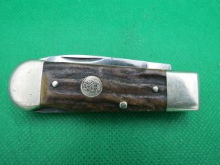 Bulldog Brand Hammer Forged Solingen Germany Stag Lockback Knife C.  2000 Sta