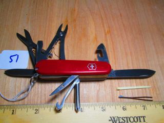 51 Red Victorinox Swiss Army Tinker Deluxe Knife