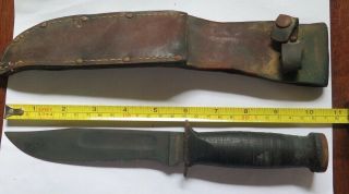 Vintage Us Military Robeson Shuredge Fixed Blade Knife Marked Usa