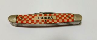 Purina Kutmaster 3 Blade Folding Pocket Knife Vintage 2