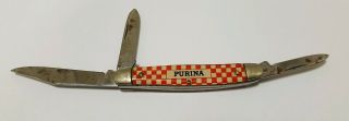 Purina Kutmaster 3 Blade Folding Pocket Knife Vintage 3